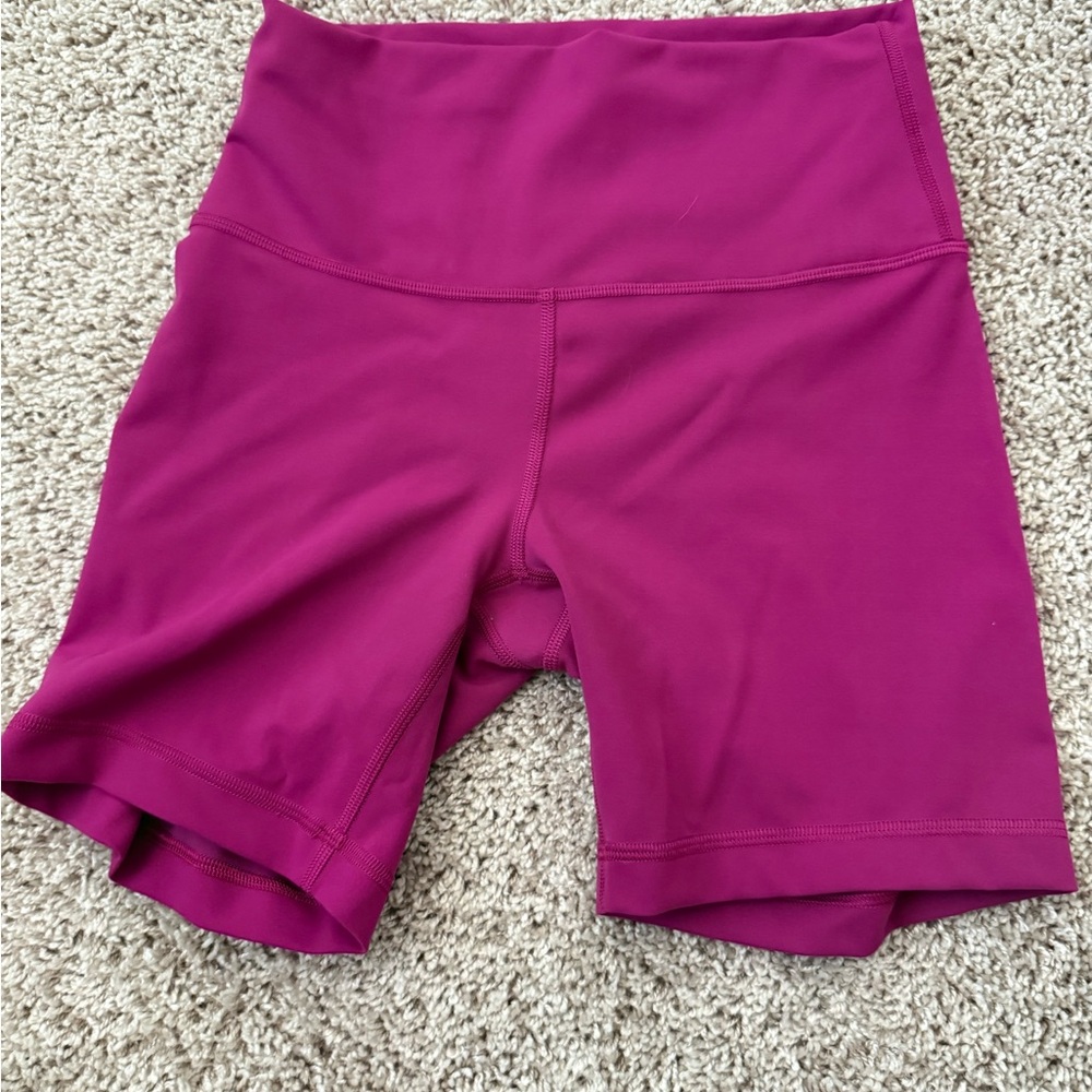 Lululemon Athletica Pink Bike Shorts High-Waisted Performance